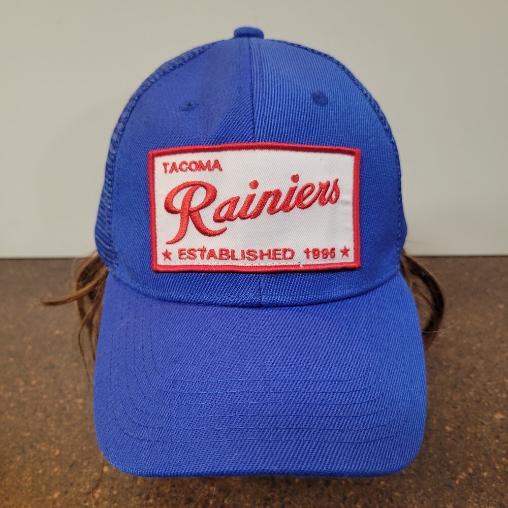 MLB Tacoma Rainiers 1996 Trucker Hat Mens Blue Polyester Mesh Back Adjustable